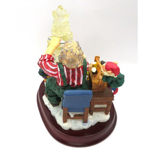 Light Up Santa Ice Carving Workshop Figurine Elves Christmas Decoration 7.5"T - Picture 5 of 12